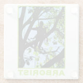 Tree Climber-Silhouette: Arborist Glasuntersetzer (Rückseite)