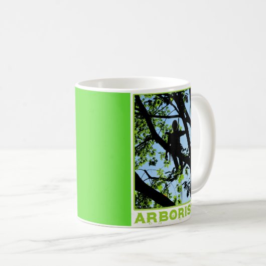 Tree Climber-Silhouette: Arborist Kaffeetasse (VorderseiteRechts)