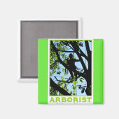 Tree Climber-Silhouette: Arborist Magnet (Vorderseite/Rückseite)