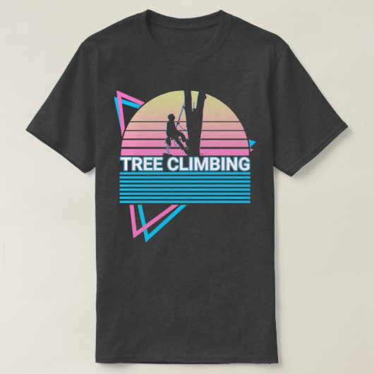 Tree Climbing Tree Climber Retro T-Shirt (Design vorne)
