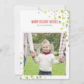 Tree Confetti Modern Flat Holiday Foto Card Feiertagskarte (Vorderseite)