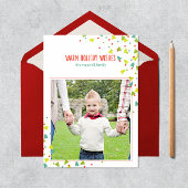 Tree Confetti Modern Flat Holiday Foto Card Feiertagskarte