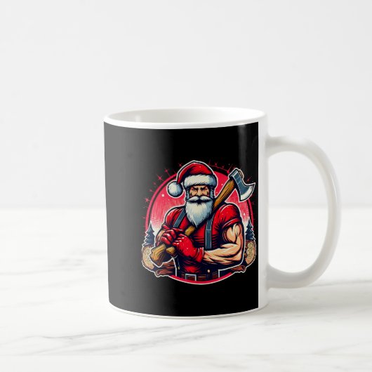 Tree Cutter Santa Funny Lumberjack Christmas Logge Kaffeetasse (Rechts)