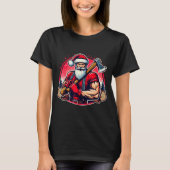 Tree Cutter Santa Funny Lumberjack Christmas Logge T-Shirt (Vorderseite)