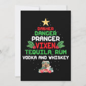 Tree Dasher Dancer Prancien Vixen Tequila Whiskey Dankeskarte (Vorderseite)