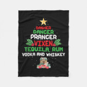 Tree Dasher Dancer Prancien Vixen Tequila Whiskey Fleecedecke (Vorderseite)