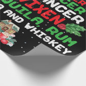Tree Dasher Dancer Prancien Vixen Tequila Whiskey Geschenkpapier (Ecke)