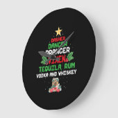 Tree Dasher Dancer Prancien Vixen Tequila Whiskey Große Wanduhr (Winkel)