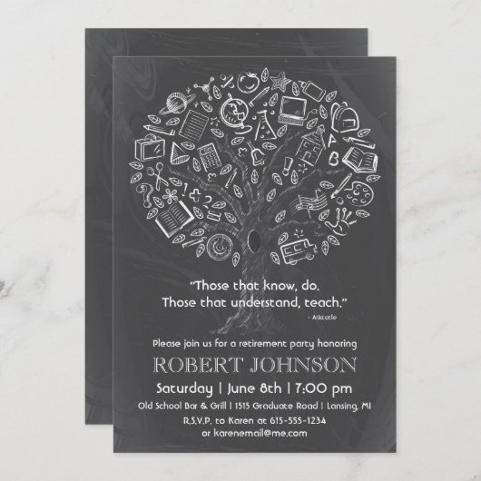Tree der Einladung des Lehrers zur Altersvorsorge (Vorne/Hinten)