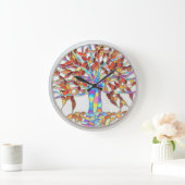 "Tree der Verzauberung" aus festem Glas, Version 2 Große Wanduhr (Zuhause)