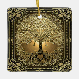 Tree des Goldenen Innern mit Herzwurzeln Keramikornament