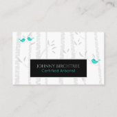 *~* Tree Doctor Birch Trees Arborist Blue Birds Visitenkarte (Vorderseite)