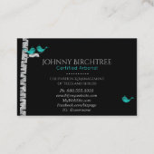 *~* Tree Doctor Birch Trees Blue Birds Arborist Visitenkarte (Rückseite)