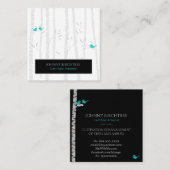 *~* Tree Doctor Blue Birds Birch Trees Arborist Quadratische Visitenkarte (Vorne/Hinten)