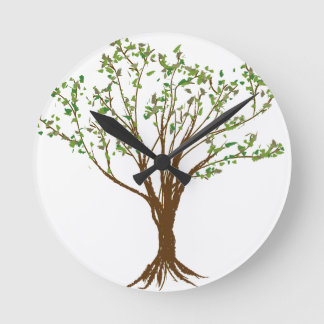 Tree Drawing Runde Wanduhr