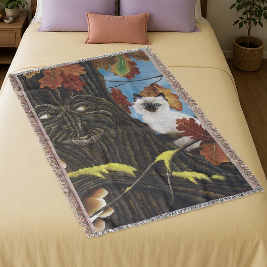 Tree Ent Cat Autumn Fantasy Decke