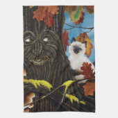 Tree Ent Cat Autumn Fantasy Geschirrtuch (Vertikal)