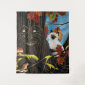 Tree Ent Cat Autumn Fantasy Wandteppich (Vorderseite)