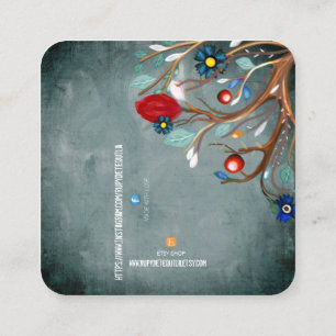 TREE FACEBOOK UND ETSY HANDMADE LOGO Business CARD Quadratische Visitenkarte