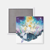 Tree Fairy Digital Art Magnet (Vorderseite/Rückseite)
