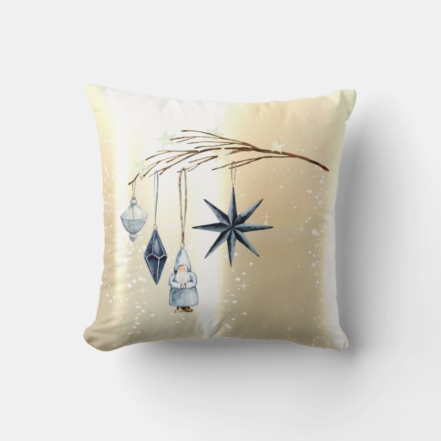 Tree Filiale Ornaments Gold Kissen (Vorderseite)