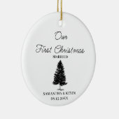 Tree First Christmas Verheiratet Mr. und Mrs. Wedd Keramik Ornament (Rechts)
