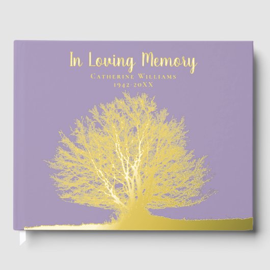 Tree Foil Funeral Gästebuch in Love Memory (Vorderseite)