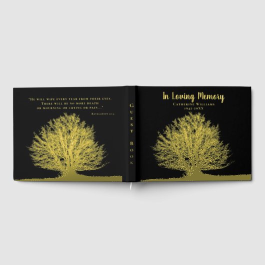 Tree Foil Funeral Gästebuch in Love Memory (Voll)