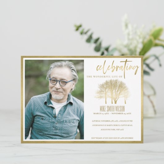 TREE FOTO FEIERT LEBENSSPEICHERKARTE DANKESKARTE (Stehend Vorderseite)