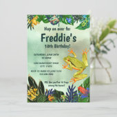 Tree Frog Birthday Einladung (Stehend Vorderseite)