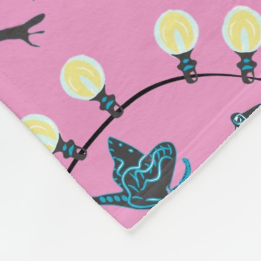 Tree Frog Cafe Pink Fleecedecke (Ecke)