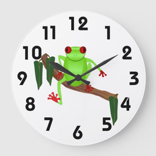 Tree Frog Clock Große Wanduhr (Vorderseite)