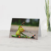 Tree Frog doing Yoga Funny Card Karte (Vorderseite)