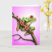 Tree Frog Karte (Gelbe Blume)