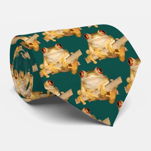 Tree Frog Neck Tie Krawatte (Gerollt)