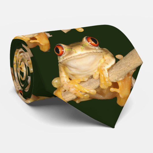 Tree Frog Neck Tie Krawatte (Gerollt)