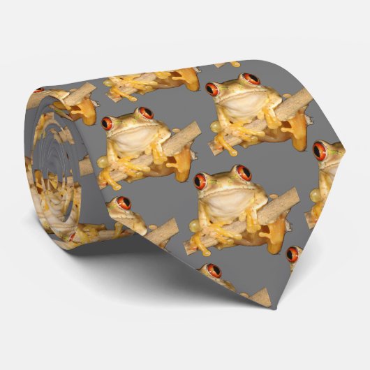 Tree Frog Neck Tie Krawatte (Gerollt)