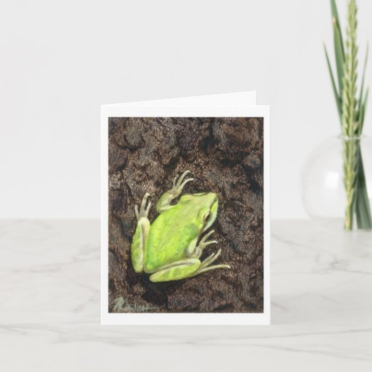 Tree Frog Note Card - "Envy Green" Karte (Vorderseite)