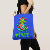 Tree Frog Peace Sign Gefärbte Krawatte Tasche (Von Nahem)