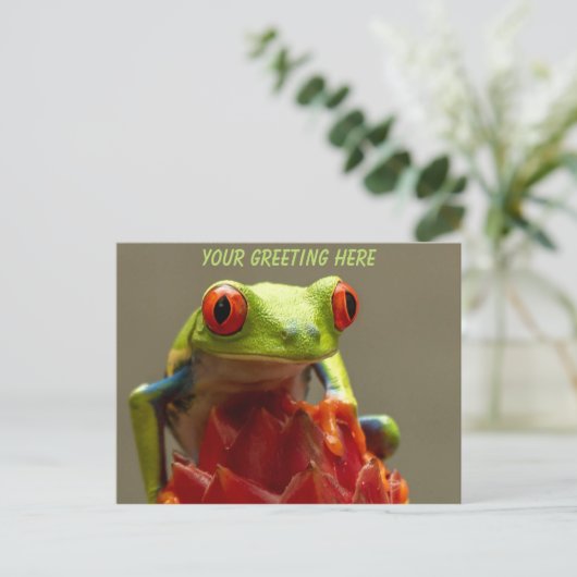 Tree Frog Personalisiert Postkarte (Stehend Vorderseite)