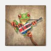 Tree Frog Playing Costa Rica Flag Gitarre Magnet (Vorne)