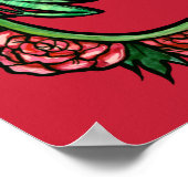 Tree Frog Rose niedliche rote Rose Froschkunstfrös Poster (Ecke)