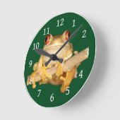 Tree Frog Runde Wanduhr (Winkel)