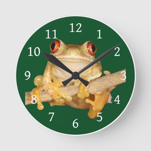 Tree Frog Runde Wanduhr (Vorderseite)