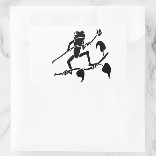 Tree Frog Silhoette Rechteckiger Aufkleber (Tasche)