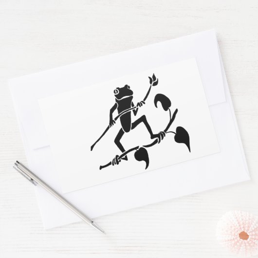 Tree Frog Silhoette Rechteckiger Aufkleber (Umschlag)