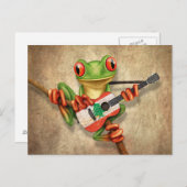 Tree Frog spielt libanesische Flaggengitarre Postkarte (Vorne/Hinten)