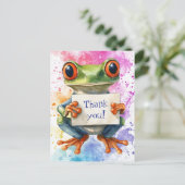 Tree Frog Thank You - Postcard Postkarte (Stehend Vorderseite)