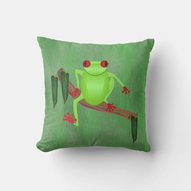 Tree Frog Throw Kissen (Vorderseite)