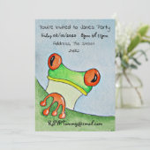 Tree Frog Wassercolor Einladung (Stehend Vorderseite)